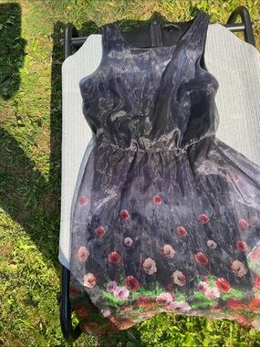 HeartSoul Navy Floral Tulle Party Dress